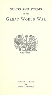 Front cover of Songs and poems of the great world war by Donald Tulloch