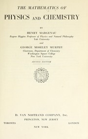 Front cover of The mathematics of physics and chemistry by Henry Margenau