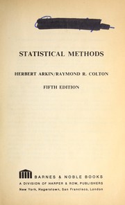 Cover of Statistical methods by Herbert Arkin