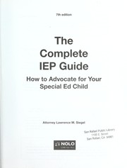 Cover of The complete IEP guide by Lawrence M. Siegel
