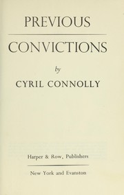 Cover of Previous convictions by Cyril Connolly