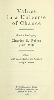 Front cover of Values in a universe of chance by Charles Sanders Peirce