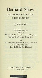 Front cover of Plays. Pleasant and Unpleasant. (Arms and the Man / Candida / Man of Destiny / Mrs. Warren's Profession / Philanderer / Widower's Houses / You Never Can Tell) by George Bernard Shaw