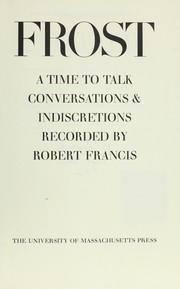 Cover of Frost: a time to talk by Francis, Robert