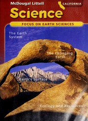 Front cover of California Science; Focus on Earth Sciences Grade 6 by Jame Trefil