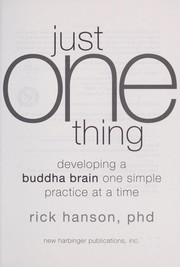 Cover of Just one thing by Rick Hanson