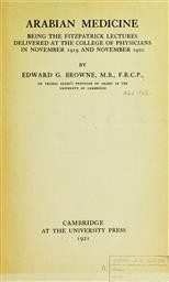 Front cover of Arabian medicine by Edward Granville Browne