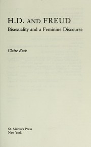 Cover of H. D. and Freud by Claire Buck