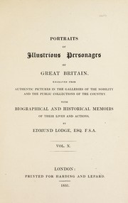 Front cover of Portraits of illustrious personages of Great Britain by Edmund Lodge
