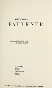 Front cover of Who's who in Faulkner by Margaret Patricia Ford