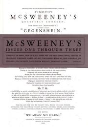 Cover of McSweeney's Issues One Through Three (Mcsweeney's) by Dave Eggers