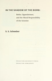Front cover of In the shadow of the bomb by S. S. Schweber