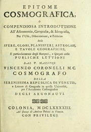Front cover of Epitome cosmografica by Vincenzo Coronelli