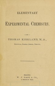 Front cover of Elementary experimental chemistry by Thomas Kirkland