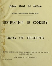 Front cover of Instruction in cookery by London (England). School Board