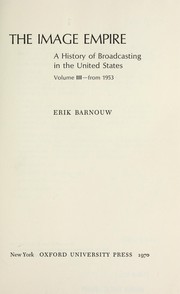 Front cover of A history of broadcasting in the United States by Erik Barnouw