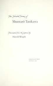 Front cover of The selected poems of Shuntarō Tanikawa by Shuntarō Tanikawa
