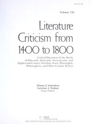 Front cover of Literature criticism from 1400 to 1800 by Unknown