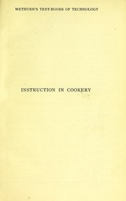 Cover of Instruction in cookery by A. P. Thompson