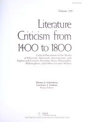 Front cover of Literature criticism from 1400 to 1800 by Unknown
