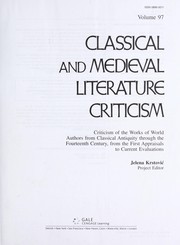 Front cover of Classical and medieval literature criticism by Unknown