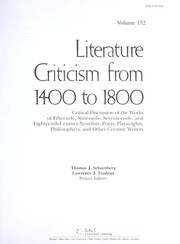 Front cover of Literature criticism from 1400 to 1800 by Unknown