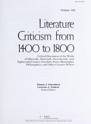 Cover of Literature criticism from 1400 to 1800 by Thomas J. Schoenberg