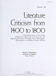 Cover of Literature criticism from 1400 to 1800 by Thomas J. Schoenberg