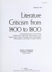 Cover of Literature criticism from 1400 to 1800 by Thomas J. Schoenberg