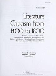 Cover of Literature criticism from 1400 to 1800 by Thomas J. Schoenberg