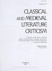 Front cover of Classical and medieval literature criticism by Unknown