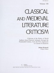Cover of Classical and medieval literature criticism by Jelena O. Krstovic
