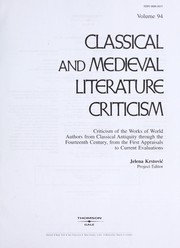Front cover of Classical and medieval literature criticism by Unknown