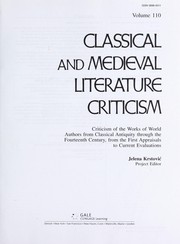 Front cover of Classical and medieval literature criticism by Unknown
