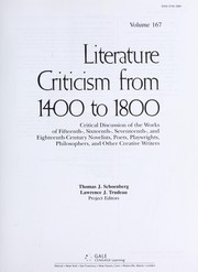 Cover of Literature criticism from 1400 to 1800 by Thomas J. Schoenberg