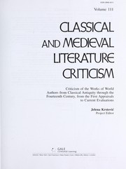 Front cover of Classical and medieval literature criticism by Unknown