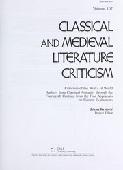 Front cover of Classical and medieval literature criticism by Unknown