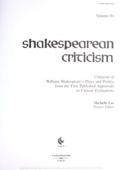 Front cover of Shakespearean Criticism by Michelle Lee