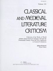 Front cover of Classical and medieval literature criticism by Unknown