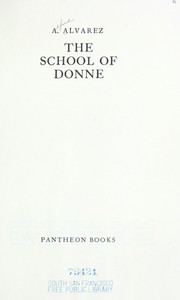 Front cover of The school of Donne by Alvarez, A.
