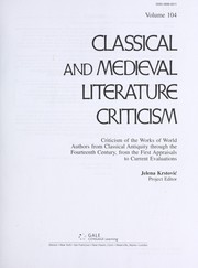 Front cover of Classical and medieval literature criticism by Unknown
