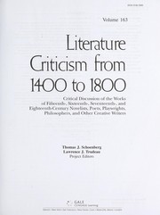 Cover of Literature criticism from 1400 to 1800 by Thomas J. Schoenberg