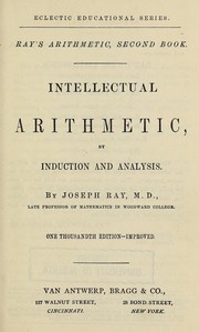 Cover of Intellectual arithmetic, by induction and analysis by Joseph Ray