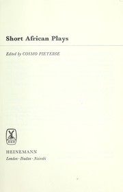 Cover of Short African plays by Cosmo Pieterse