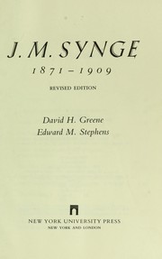 Front cover of J.M. Synge, 1871-1909 by David H. Greene