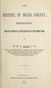 Front cover of History of Bucks County, Pennsylvania by W. W. H. Davis