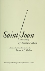 Cover of Saint Joan. A Screenplay by George Bernard Shaw