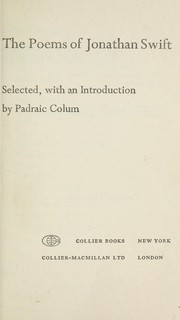 Cover of Poems by Jonathan Swift