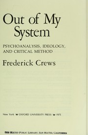 Front cover of Out of my system by Frederick C. Crews