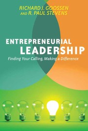 Front cover of ENTREPRENEURIAL LEADERSHIP by Richard J. Goossen